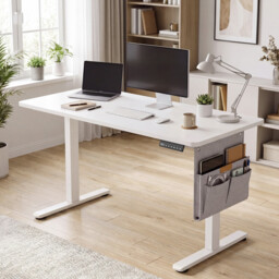 Ochama Electric Standing Desk, Height Adjustable Desk, 70 x 160 x (72-120) cm, for Home Office, Study, White - thumbnail 4