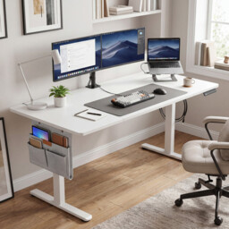 Ochama Electric Standing Desk, Height Adjustable Desk, 70 x 160 x (72-120) cm, for Home Office, Study, White - thumbnail 6
