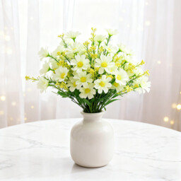 Wei's Moment 6 Bundles of Artificial Balcony  Plants and Indoors， Plastic Flowers Decoration， Faux Plastic， UV-Resistant Flowers for Graves and Garden White, New Year Sale , Top gift picks - thumbnail 5