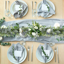 Yuejia 2pc 5.5ft/1.67m Artificial Eucalyptus Garland Fake Silver Dollar Eucalyptus Greenery Garland Vines Table Runner for Wedding Arch Backdrop Table Centerpiece Home Mantle Decor - thumbnail 3