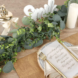 Yuejia 2pc 5.5ft/1.67m Artificial Eucalyptus Garland Fake Silver Dollar Eucalyptus Greenery Garland Vines Table Runner for Wedding Arch Backdrop Table Centerpiece Home Mantle Decor - thumbnail 7