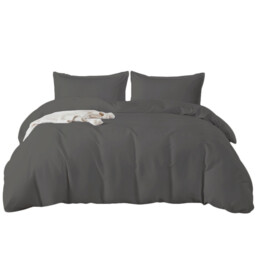 LeBonsoir Dark Gray Bedding Duvet Cover Set，200x200cm/50x75cmx2 Breathable Durable Soft Comfy， with Zip， 3 Pieces， Includes 1 Duvet Cover & 2 Pillowcases，NO Comforter - thumbnail 7