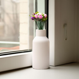 1pc/20.5cm/8in Vase for Pampas Grass, Ceramic Vase, White, Matt, Round, Modern Design, Boho Style for Decoration, Aesthetic, Flower Vase for Living Room, Bedroom Decoration, Simple Nordic Style - thumbnail 2