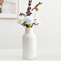 1pc/20.5cm/8in Vase for Pampas Grass, Ceramic Vase, White, Matt, Round, Modern Design, Boho Style for Decoration, Aesthetic, Flower Vase for Living Room, Bedroom Decoration, Simple Nordic Style - thumbnail 7