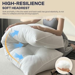 LeBonsoir Back Cushion - Reading Cushion for Bed and Sofa， Wedge Cushion， Back Pad for Wall， Seat Cushion， Wall Cushion， Washable Cover (White，80 cm) - thumbnail 5