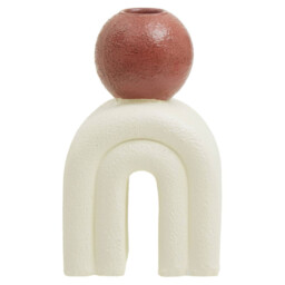 Interiors by Premier Candle Holder Tapered Utica Cream Base/Red - thumbnail 5