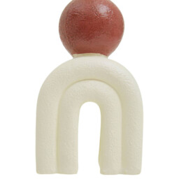 Interiors by Premier Candle Holder Tapered Utica Cream Base/Red - thumbnail 7