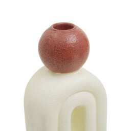 Interiors by Premier Candle Holder Tapered Utica Cream Base/Red - thumbnail 6