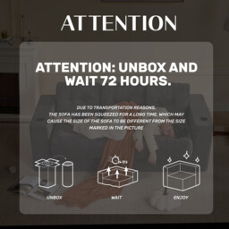 Ochama 3-Seater Couch for Living Room, Space-Saving Boneless Sofa in a Box with Cushions & Cup Holders, Corduroy Floor Sofa with Backrest, No Assembly Required, for Small Spaces & Teens,Grey - thumbnail 6
