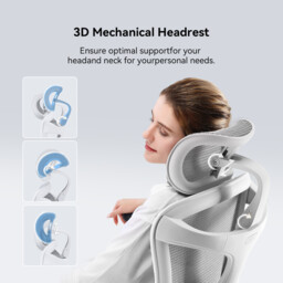 SIHOO Doro C300 Ergonomic Office Chair with Ultra Soft 3D Armrests, Dynamic Lumbar Support for Home Office Chair, Adjustable Backrest Desk Chair with Pedal (White) - thumbnail 4