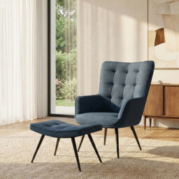 Accent Chair & Footstool Katelyn Denim Blue - thumbnail 5