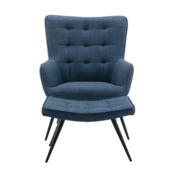 Accent Chair & Footstool Katelyn Denim Blue - thumbnail 2