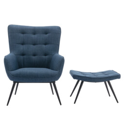 Accent Chair & Footstool Katelyn Denim Blue - thumbnail 7