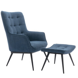 Accent Chair & Footstool Katelyn Denim Blue - thumbnail 6
