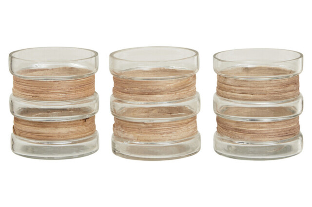 Interiors by Premier Candle Holder Kuta Tealight Natural 3pcs - image 1