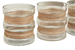 Interiors by Premier Candle Holder Kuta Tealight Natural 3pcs - thumbnail 3