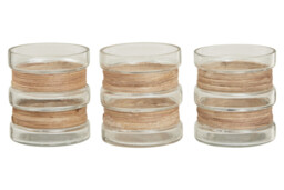 Interiors by Premier Candle Holder Kuta Tealight Natural 3pcs - thumbnail 1