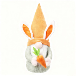 Yuejia 1Pcs 12in/30cmEaster Gnome Plush Elf Decorations,Handmade Gnome Bunny Faceless Doll Easter Ornaments, Easter Egg with Carrots Spring Home Decor Gifts for Women Men(orange) - thumbnail 5