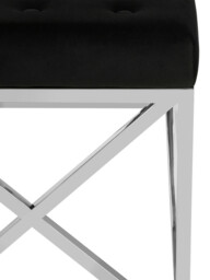 Interiors by Premier Ottoman Bench Allure Silver Finish/Black Velvet - thumbnail 2