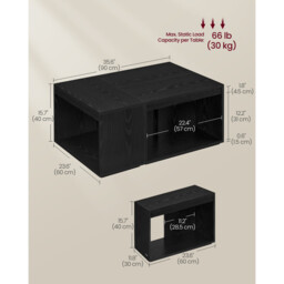 Ochama Coffee Tables Customisable Black 1 Set - thumbnail 4