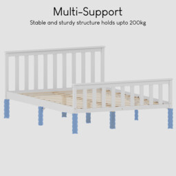 Vida Designs Bed Frame Milan Wooden High Foot White Double - thumbnail 3
