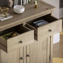 Vida Designs Sideboard Panama 2 Doors 2 Drawers Solid Pine Oak Stain - thumbnail 2