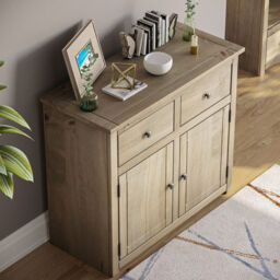 Vida Designs Sideboard Panama 2 Doors 2 Drawers Solid Pine Oak Stain - thumbnail 4