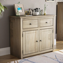 Vida Designs Sideboard Panama 2 Doors 2 Drawers Solid Pine Oak Stain - thumbnail 1