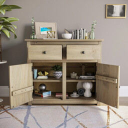 Vida Designs Sideboard Panama 2 Doors 2 Drawers Solid Pine Oak Stain - thumbnail 5