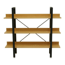 Interiors by Premier Bookcase Laxton 3 Shelves Oak Effect/Black Short - thumbnail 2