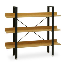 Interiors by Premier Bookcase Laxton 3 Shelves Oak Effect/Black Short - thumbnail 6