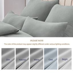 LeBonsoir Basics 50x75cm Pillowcases Set of 2， 100% Cotton， Soft and Breathable， Envelope Closure， Light Gray， Pillows Not Included - thumbnail 5