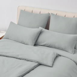 LeBonsoir Basics 50x75cm Pillowcases Set of 2， 100% Cotton， Soft and Breathable， Envelope Closure， Light Gray， Pillows Not Included - thumbnail 2