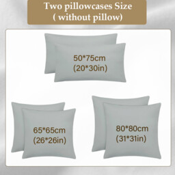 LeBonsoir Basics 50x75cm Pillowcases Set of 2， 100% Cotton， Soft and Breathable， Envelope Closure， Light Gray， Pillows Not Included - thumbnail 3