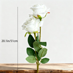 10Pcs 20.1in/51cm Artificial Rose Flower Dusty Flowers Silk Flowers Long Stem Roses Bouquet for Wedding Bridal Party Home Decoration - thumbnail 4
