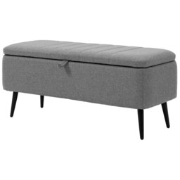HOMCOM Ottoman Storage Panelled Grey/Black - thumbnail 4