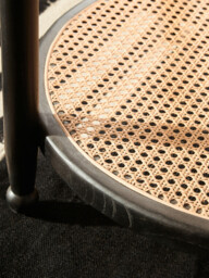 Interiors by Premier Coffee Table Round Cebu Elm Wood & Rattan Black/Natural - thumbnail 2