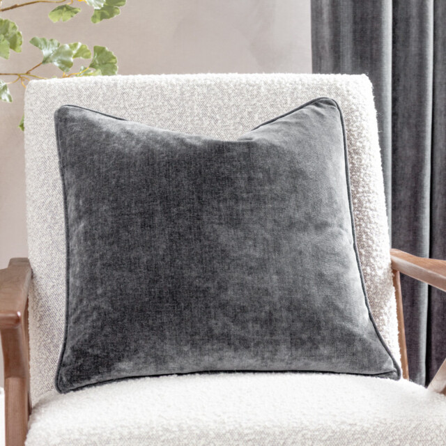Yard Cushion Heavy Chenille Square Charcoal 50x50cm - image 1