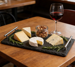Maison by Premier Elegant Slate Tray With Stainless Steel Handles, Durable Grey Slate Tray, Stainless Steel Handles Grey Tray - thumbnail 3