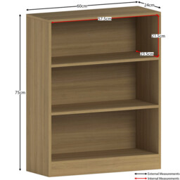 Vida Designs Bookcase Cambridge 3 Shelves Oak Effect - thumbnail 3