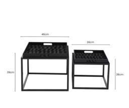 Interiors by Premier Side Tables Nested Celina Square Black/Gold - thumbnail 7