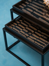 Interiors by Premier Side Tables Nested Celina Square Black/Gold - thumbnail 3