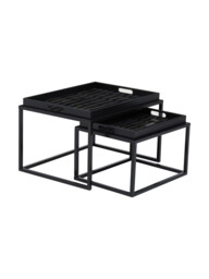 Interiors by Premier Side Tables Nested Celina Square Black/Gold - thumbnail 2