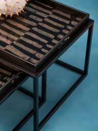Interiors by Premier Side Tables Nested Celina Square Black/Gold - thumbnail 4
