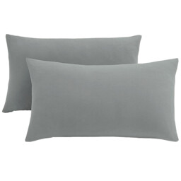 XLLX  Basics 50x75cm Pillowcases Set of 2, Super Soft Easy Care Microfiber, Envelope Closure, Light Gray, Pillows Not Included - thumbnail 2