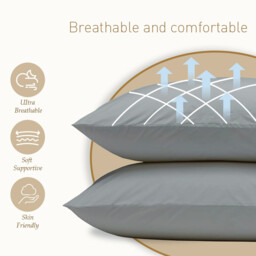 XLLX  Basics 50x75cm Pillowcases Set of 2, Super Soft Easy Care Microfiber, Envelope Closure, Light Gray, Pillows Not Included - thumbnail 5