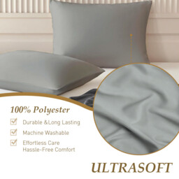 XLLX  Basics 50x75cm Pillowcases Set of 2, Super Soft Easy Care Microfiber, Envelope Closure, Light Gray, Pillows Not Included - thumbnail 7
