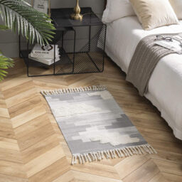 PHANTOSCOPE Ashler Cotton Area Rug Boho Rugs Woven Tassel Indoor Outdoor Carpet Shaggy Tufted Machine Washable Floor Mat Farmhouse Rug for Living Room Bedroom Kitchen Decor Gray 2 x 6 Feet - thumbnail 4