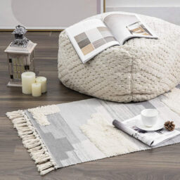 PHANTOSCOPE Ashler Cotton Area Rug Boho Rugs Woven Tassel Indoor Outdoor Carpet Shaggy Tufted Machine Washable Floor Mat Farmhouse Rug for Living Room Bedroom Kitchen Decor Gray 2 x 6 Feet - thumbnail 6