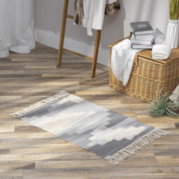 PHANTOSCOPE Ashler Cotton Area Rug Boho Rugs Woven Tassel Indoor Outdoor Carpet Shaggy Tufted Machine Washable Floor Mat Farmhouse Rug for Living Room Bedroom Kitchen Decor Gray 2 x 6 Feet - thumbnail 3